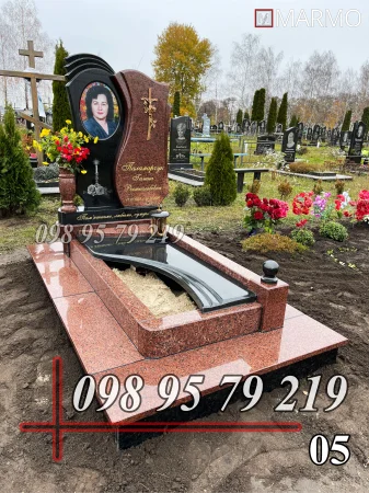 Одинарний пам'ятник з граніту №5