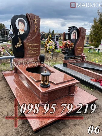 Одинарний пам'ятник з граніту №6
