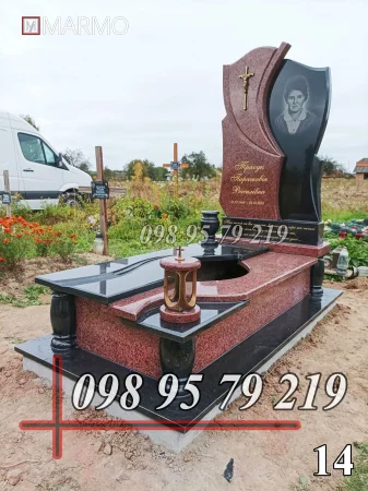 Одинарний пам'ятник з граніту №14