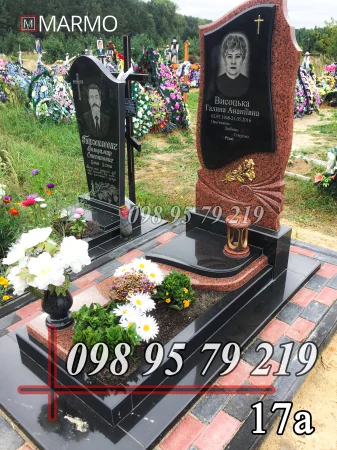 Одинарний пам'ятник з граніту №17