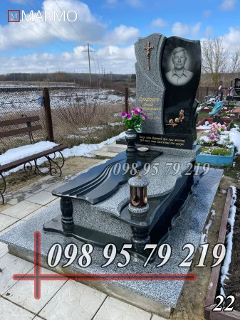 Одинарний пам'ятник з граніту №22
