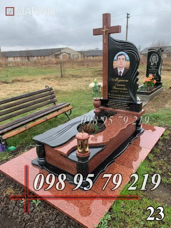 Одинарний пам'ятник з граніту №23