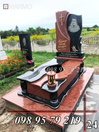 Одинарний пам'ятник з граніту №24