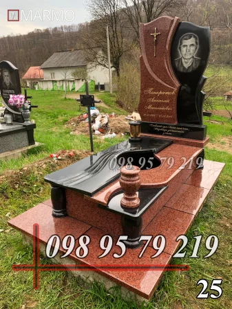 Одинарний пам'ятник з граніту №25