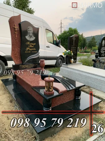 Одинарний пам'ятник з граніту №26