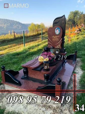 Одинарний пам'ятник з граніту №34