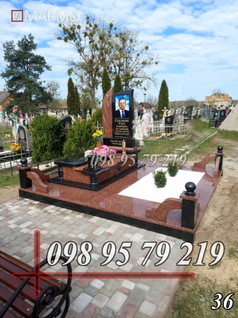 Одинарний пам'ятник з граніту №36