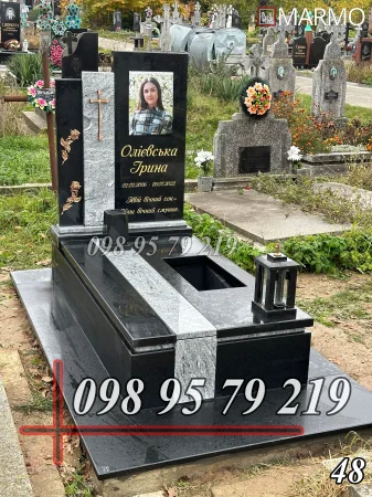 Одинарний пам'ятник з граніту №48