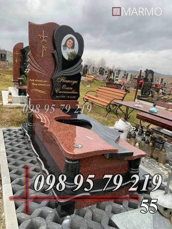 Одинарний пам'ятник з граніту №55