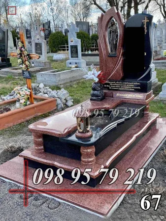 Одинарний пам'ятник з граніту №67