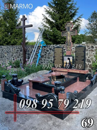 Одинарний пам'ятник з граніту №69